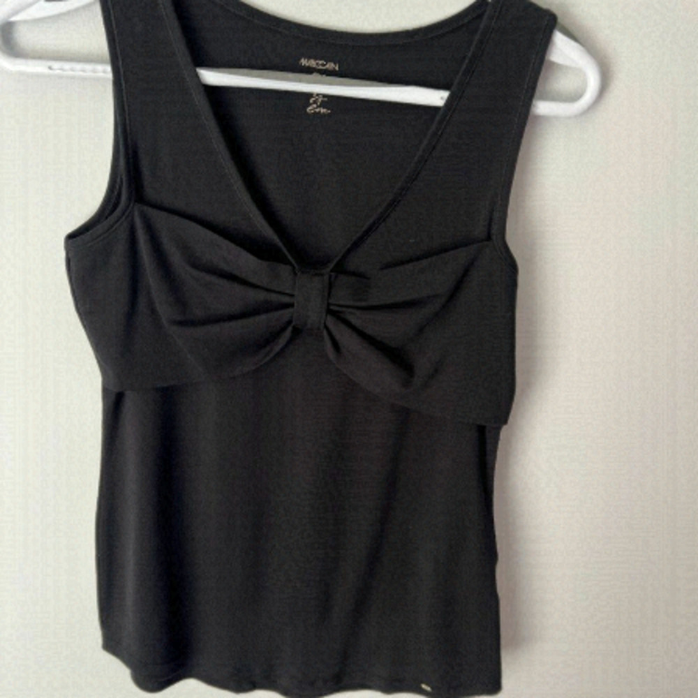 NWOT Marc Cain Bow Tank Top, Black, Like New
